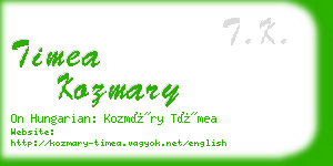 timea kozmary business card